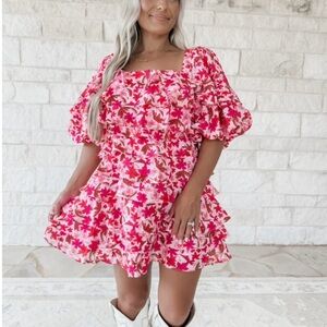 Floral Pink Mini Dress